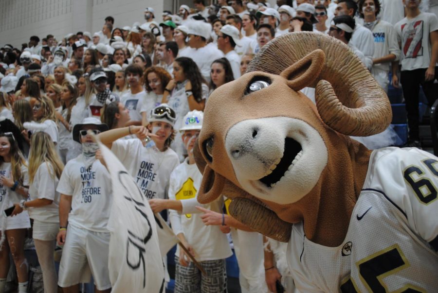 Seniors+get+ready+for+the+Pep+Rally+to+begin+during+Spirit+Week.+