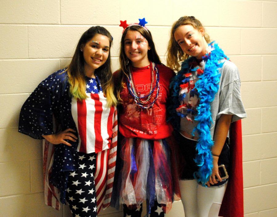 Spring-Ford students wore red, white, and blue during the annual kickoff to Spirit Week -- Team USA Day. 