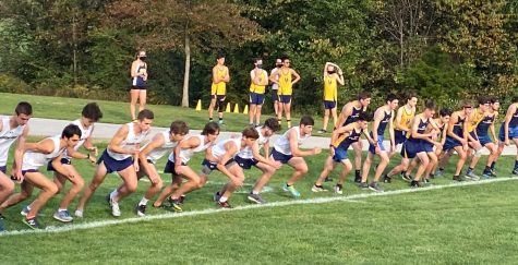 The Spring-Ford boys cross country team competes against Upper Perk in a match this past fall. The Rams won the meet and eventually the Pioneer Athletic Conference.