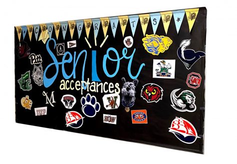 The Spring-Ford senior acceptance board is pictured.