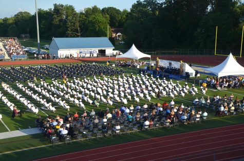 A photo of Spring-Ford’s 2021 Commencement is pictured above. Spring-Ford will change to blue robes for each student starting with the Class of 2023. 