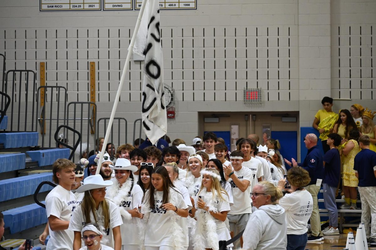 Above, Spring-Ford seniors cheer at the Pep Rally prior to Homecoming. / Photo courtesy of Spring-Ford
