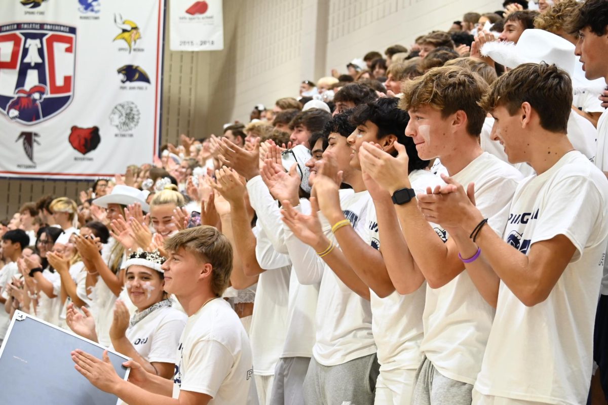 Spring-Ford seniors cheer at the Pep Rally prior to Homecoming. The event moved indoors for the first time since 2019. / Photos courtesy of Spring-Ford