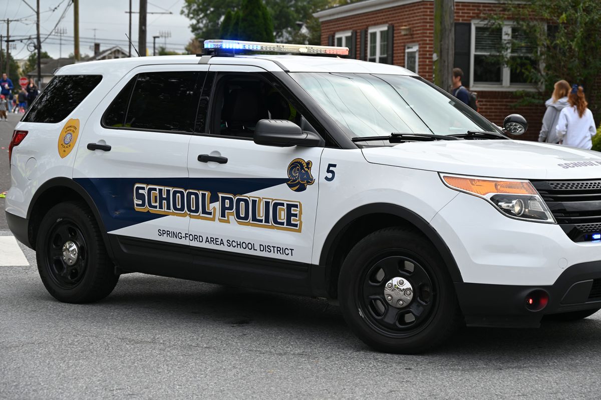 Spring-Ford Police Department cruiser travels the parade route during the Spring-Ford Homecoming parade. / Photo courtesy of Spring-Ford
